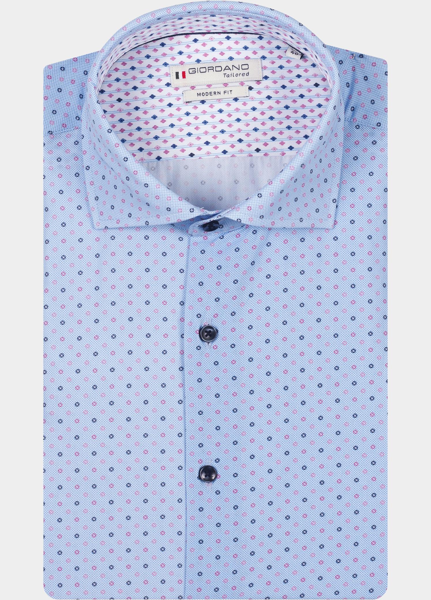 Giordano Overhemd heren Roze Locarno Long Sleeve Semi Cuta 617883/50