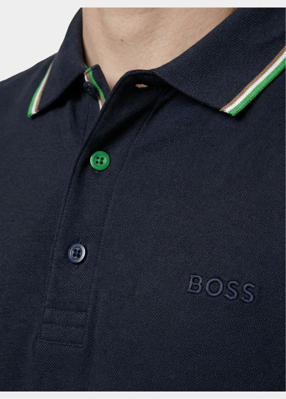 BOSS Green Polo korte mouw Blauw PL_GOC Birdie Paule 10272836 50559365/402