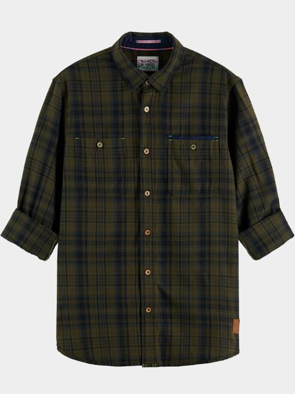 Scotch & Soda Casual hemd lange mouw Groen Regular-fit checked flannel sh 167392/0218
