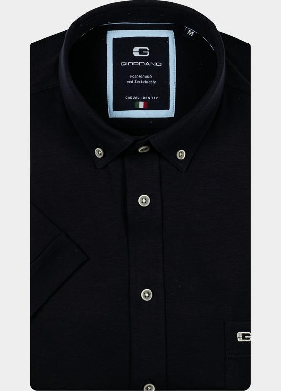 Giordano overhemd korte mouw heren Blauw Alfa Short Sleeve Button Down 616078/60