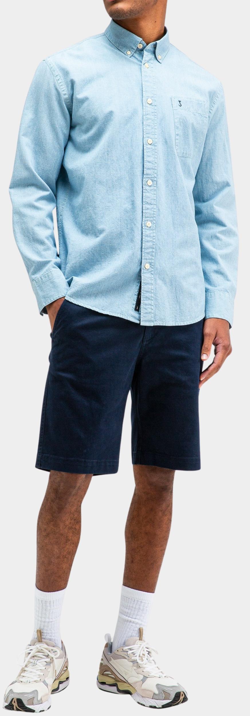 Butcher of Blue Casual hemd lange mouw Blauw Aidan Chambray Shirt M2514035/836
