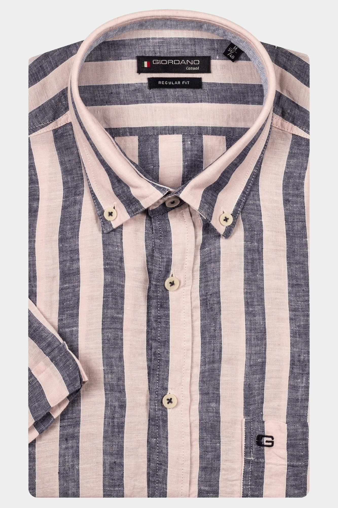 Giordano Casual hemd korte mouw Roze League short sleeve button do 516108/51