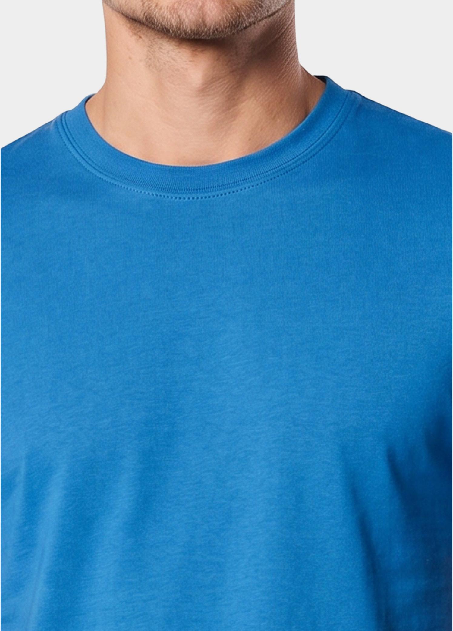 Scotland Blue T-shirt heren Blauw Parker T-shirt SPE25108PA33SB/268 jeans blue