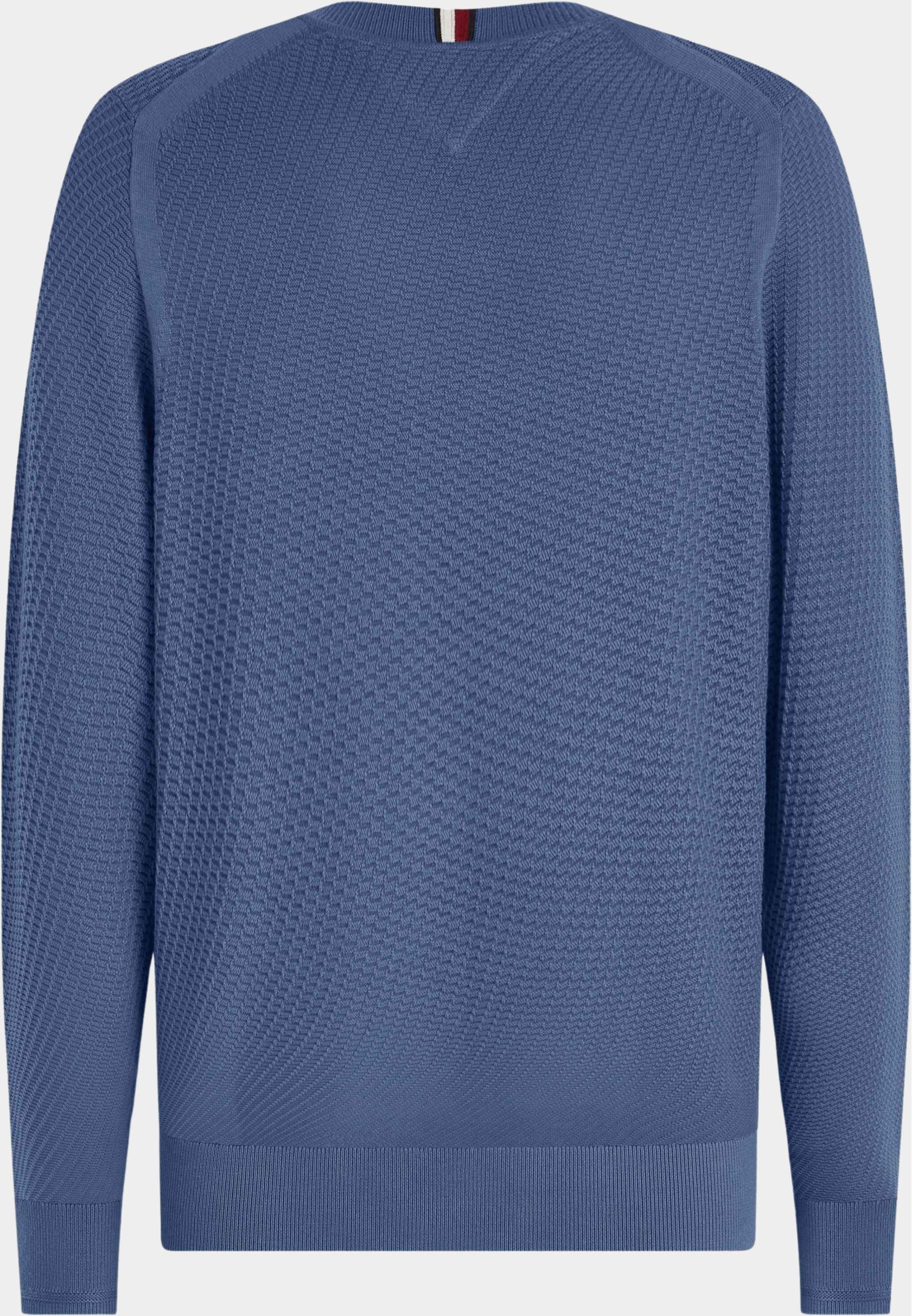 Tommy Hilfiger Pullover Blauw Rectangular Structure Crew Nk MW0MW33131/C9T