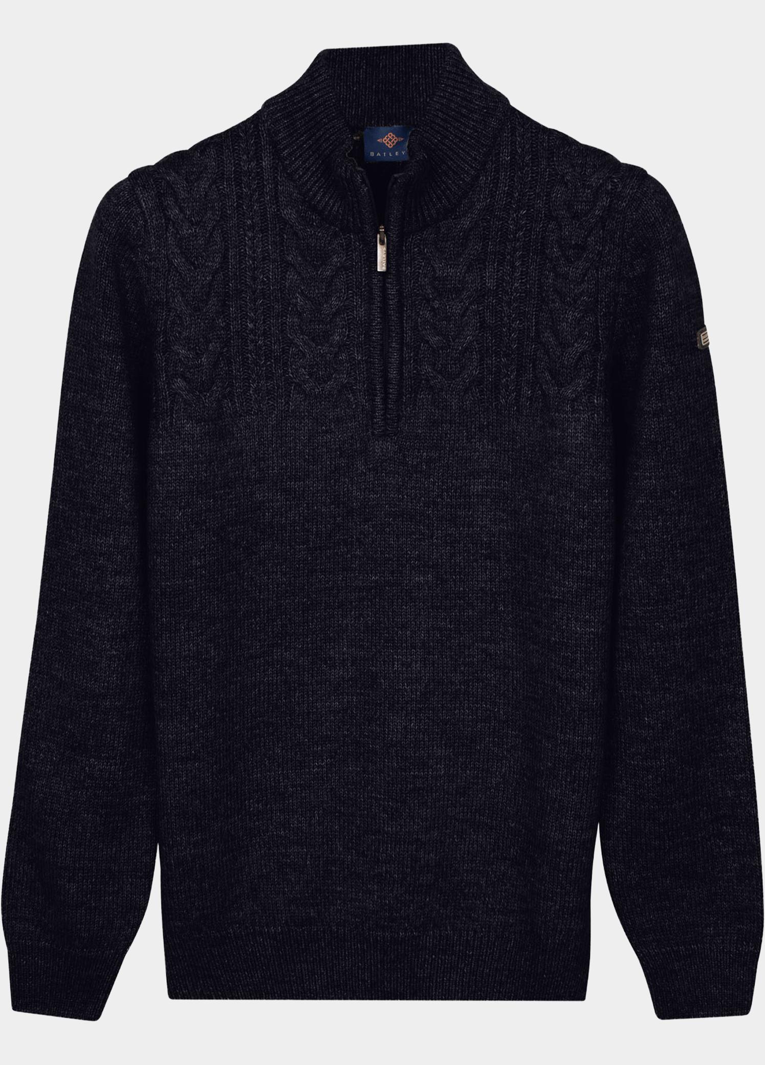 Baileys Half Zip Blauw 5gg Cable Pattern 628457/602