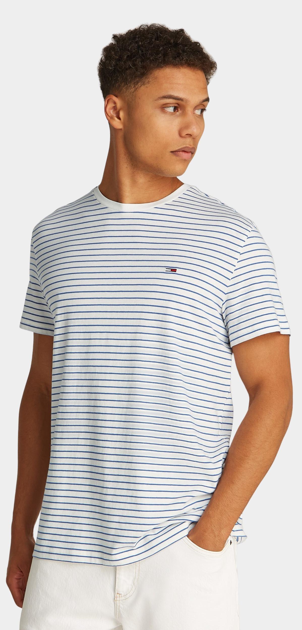 Tommy Jeans T-shirt korte mouw Beige TJM SLIM STRIPE TEE DM0DM20377/0BB