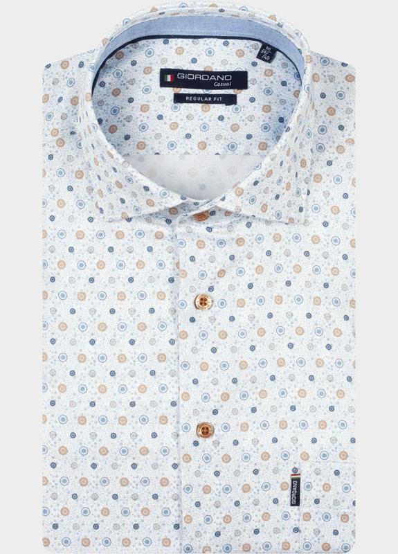 Giordano Overhemd heren Blauw Ascona Long Sleeve Semi Cutaw 617022/60