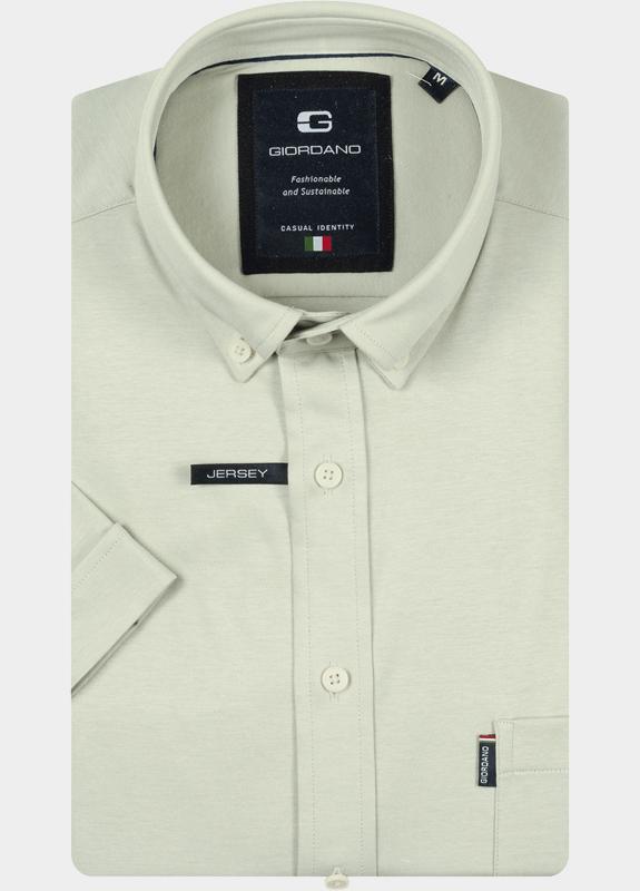 Giordano overhemd korte mouw heren Groen Alfa Short Sleeve Button Down 616078/71