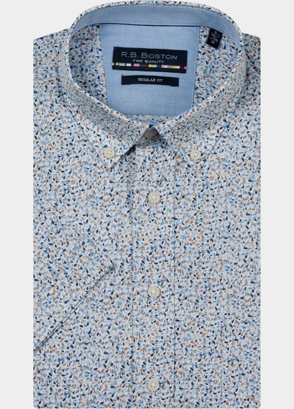 R.B. Boston overhemd korte mouw heren Multi Marshall SS Button Down 616670/604