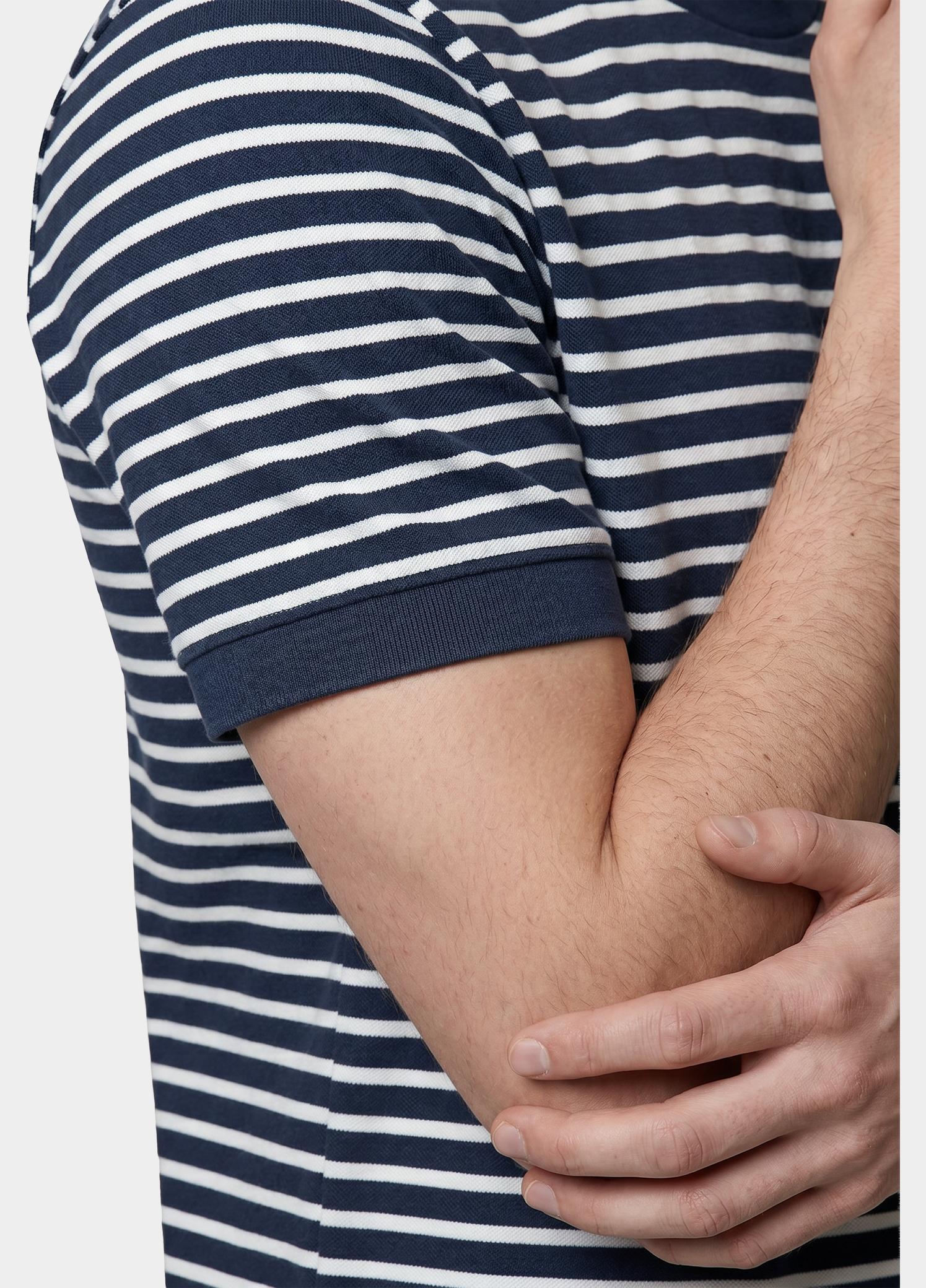 Scotland Blue T-shirt korte mouw Blauw Isaac Stripe T-shirt Pique 25108IS18/290 navy
