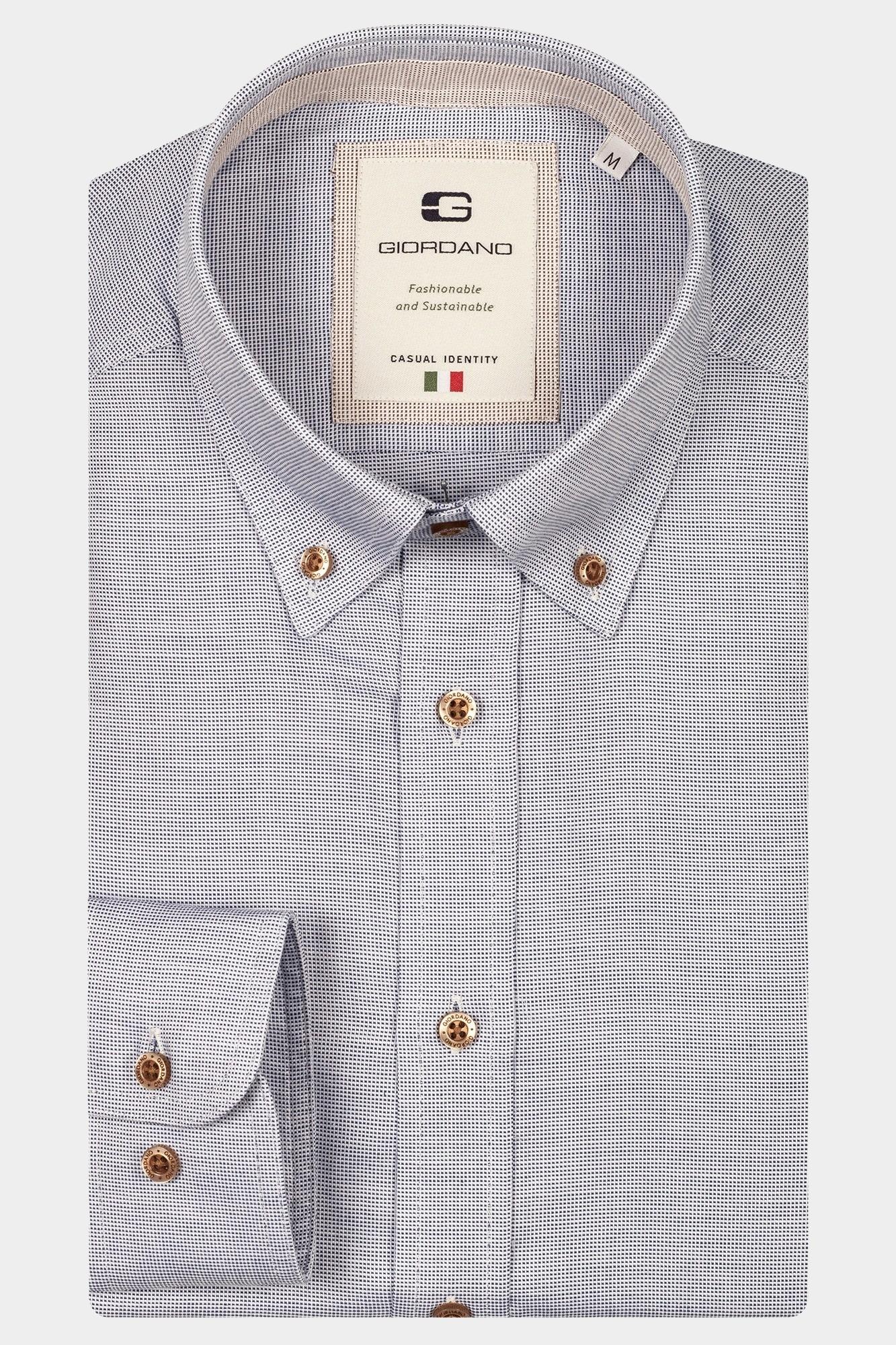 Giordano Casual hemd lange mouw Blauw Loretto long sleeve button do 517851/62
