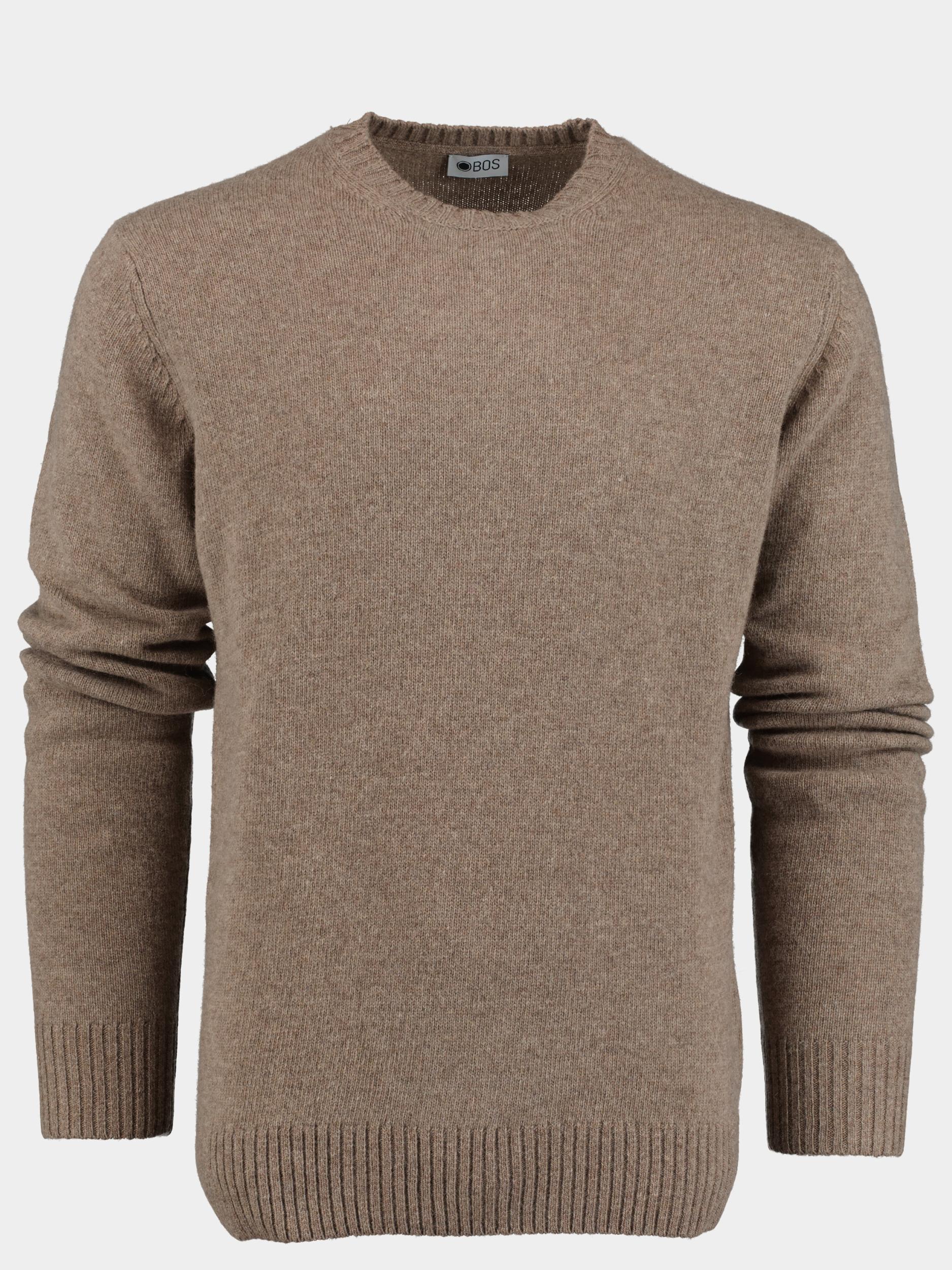 Bos Bright Blue Pullover Bruin Lamswol ronde hals 8100223.Geranio/601