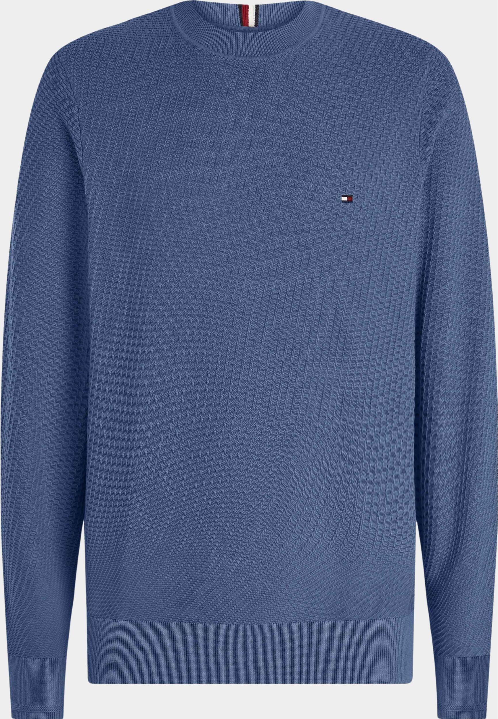 Tommy Hilfiger Pullover Blauw Rectangular Structure Crew Nk MW0MW33131/C9T
