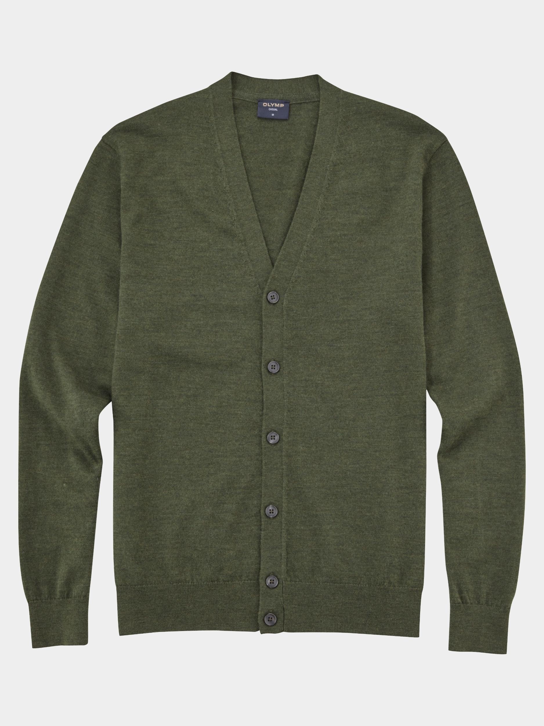 Olymp Vest Groen Cardigan Basic Merino 533566/47