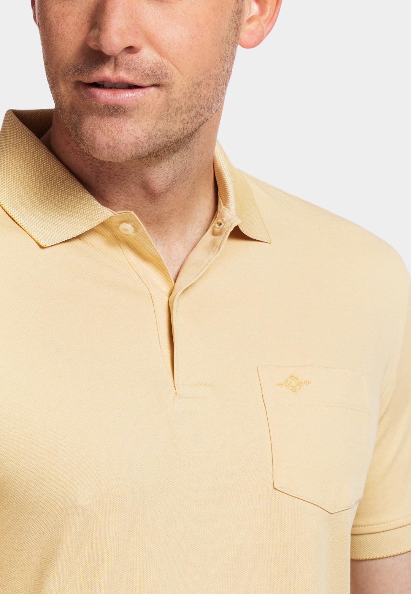 Baileys Polo korte mouw Geel Poloshirt  2-tone Pique 415280/21