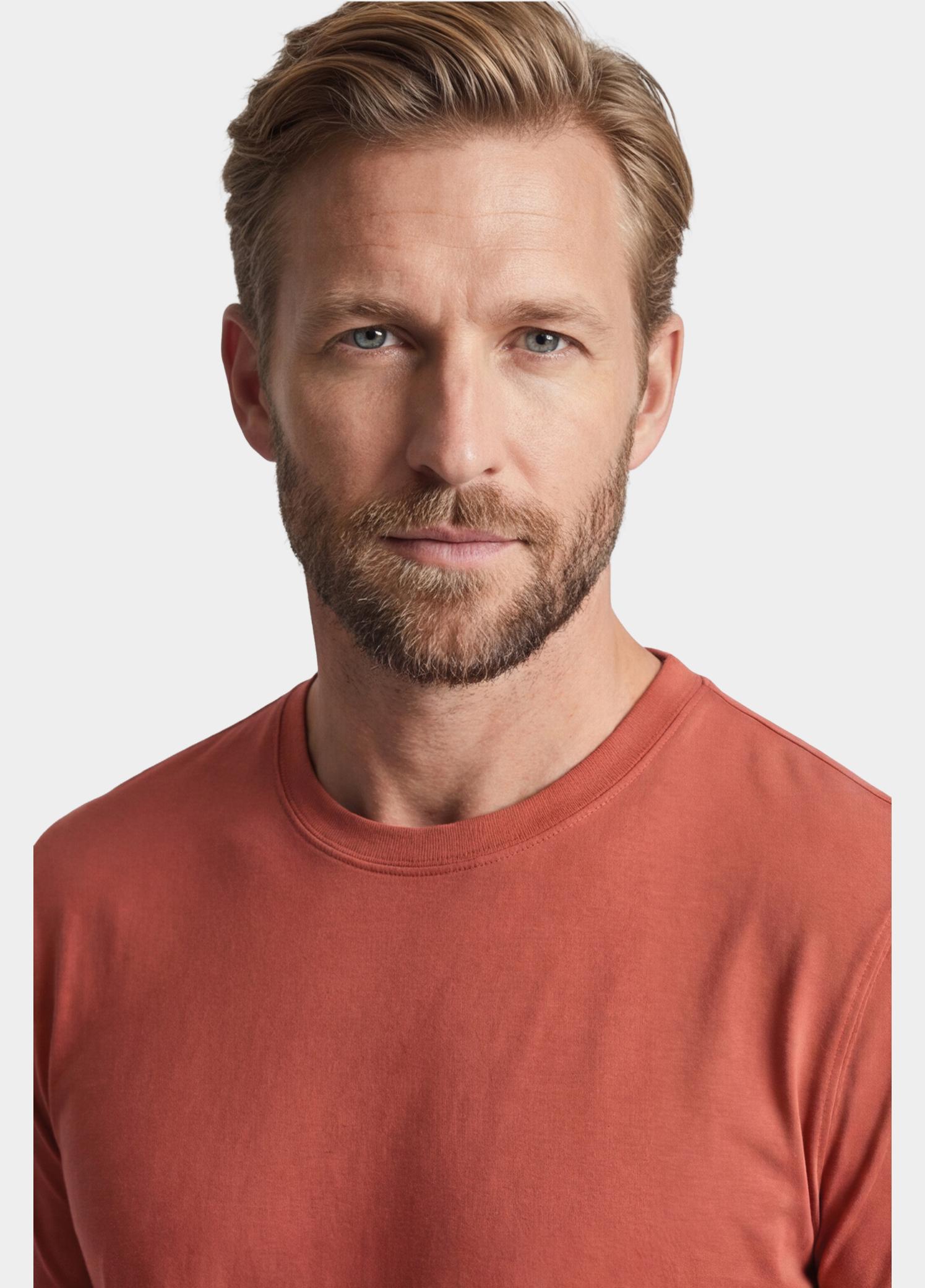Giordano T-shirt heren Rood Luca T-shirt Liquid Cotton - 615078/30