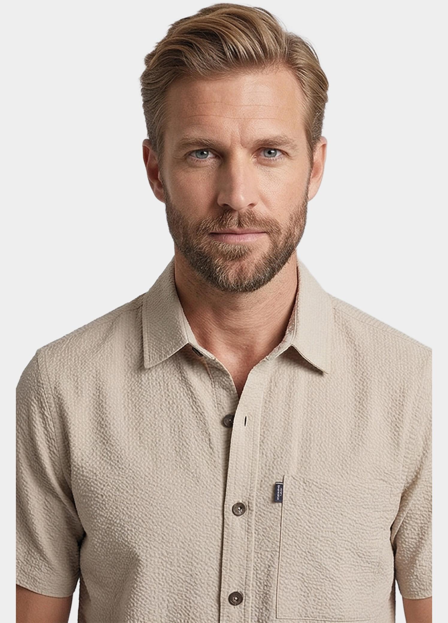 Giordano overhemd korte mouw heren Wit Puglia Short Sleeve Shirt Tec 616005/81