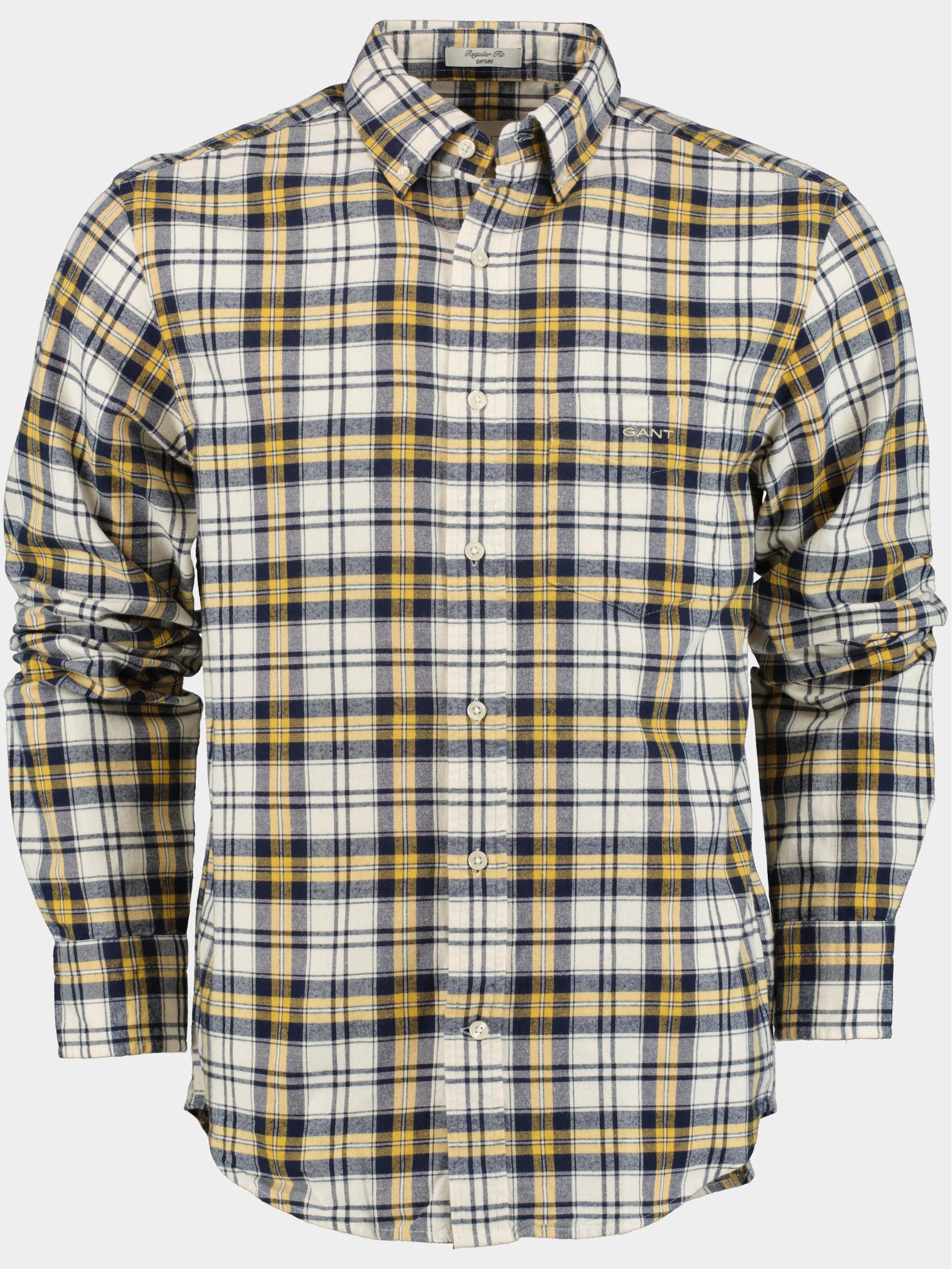 Gant Casual hemd lange mouw Geel Reg UT Brusched Oxford Check S 3230195/727