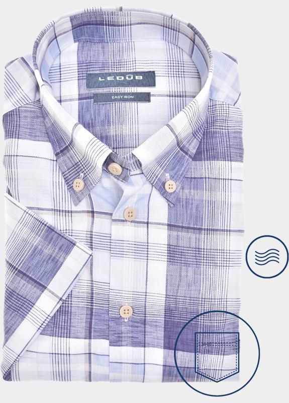 Ledub Business hemd korte mouw Blauw  0142341/150-000-000