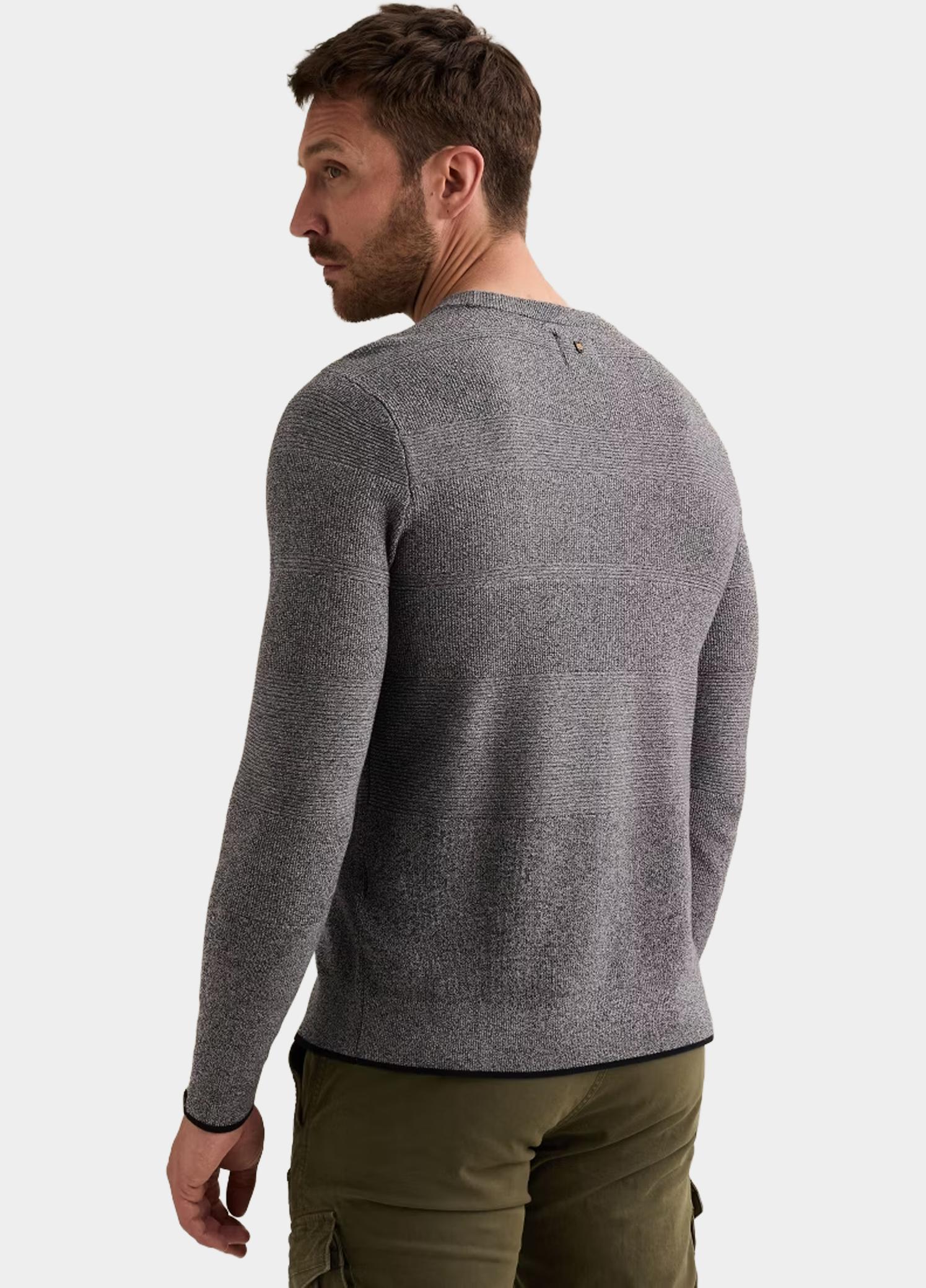 PME Legend Pullover heren Blauw R-neck cotton modal structure PKW2608305/5281