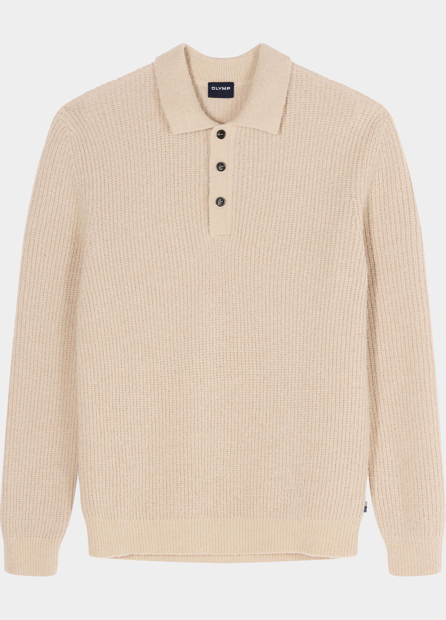 Olymp Half Zip Beige Long sleeve polo Strick 531224/20
