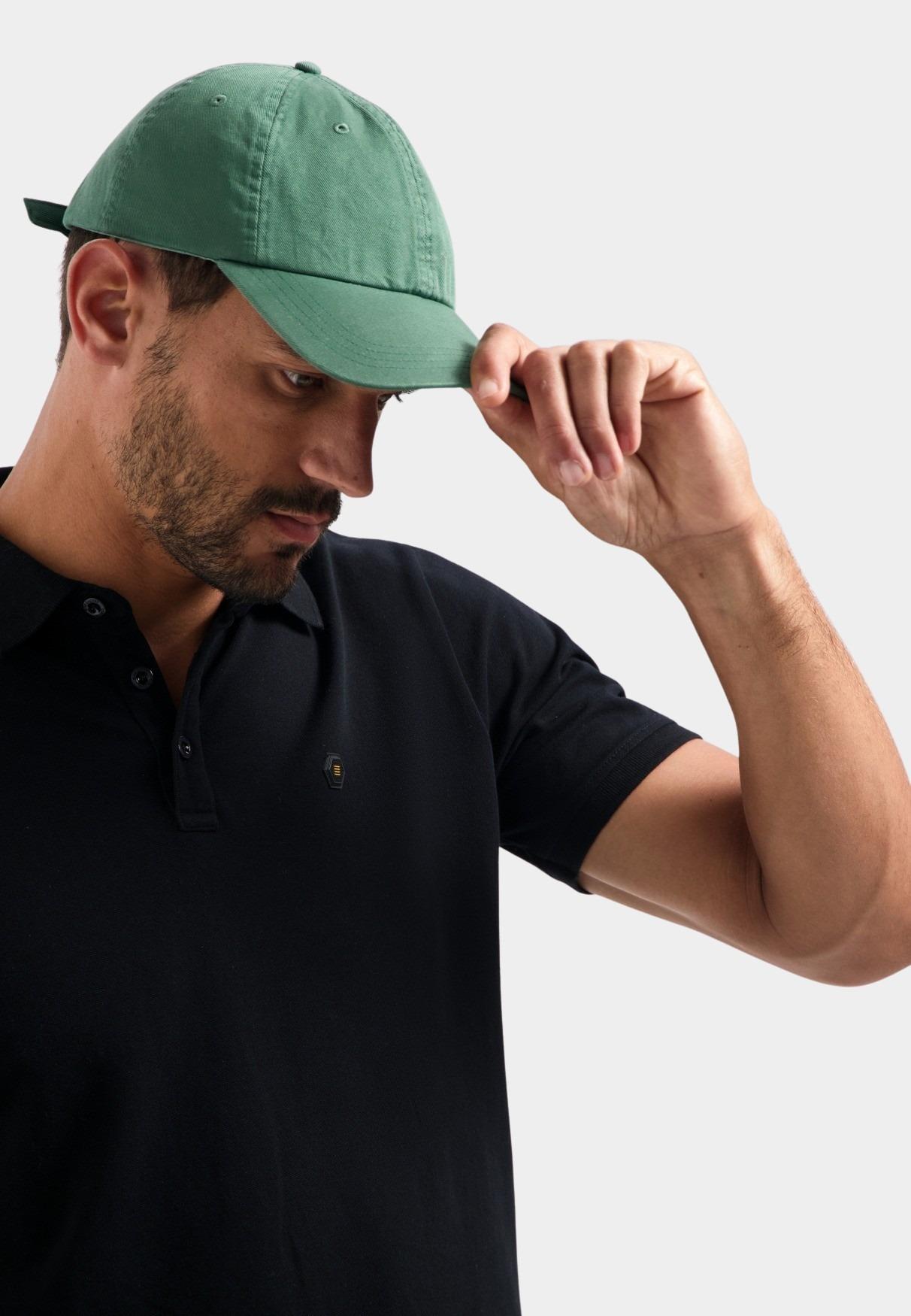 No Excess Polo korte mouw Zwart Polo Pique Garment Dyed N3801/020