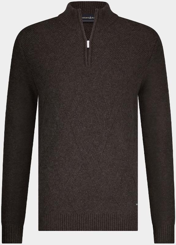 Scotland Blue Half Zip Bruin Otto Pullover Half Zip SPE25305OT32SB/871 coffee