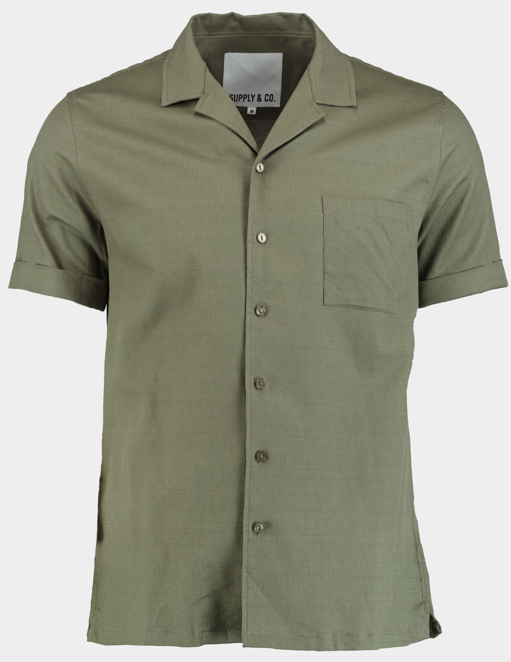 Supply & Co. Casual hemd korte mouw Groen Roan Shirt Ss Structure 25107RO20/367 olive night