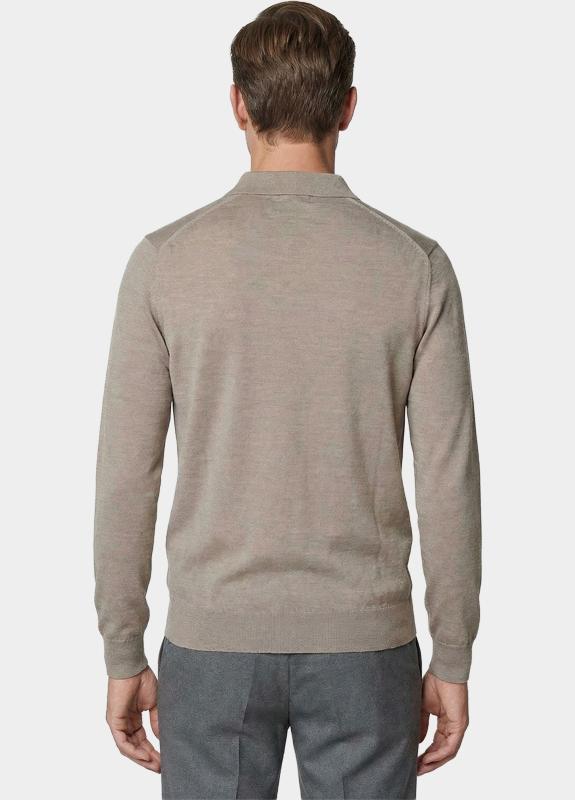 Born With Appetite Polo lange mouwen heren Beige Connor Knit Ls BWA26105CO75/2500