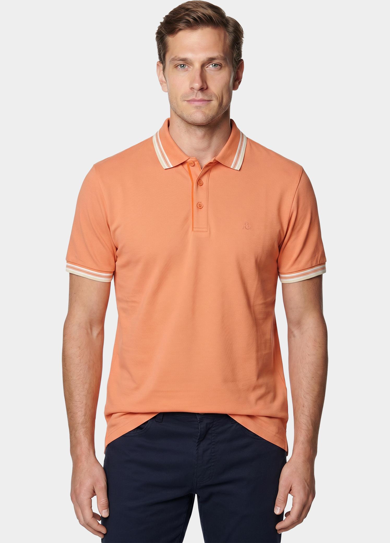 Scotland Blue Polo heren Oranje Brick Polo Plain Contrast Col SPE25108BR06SB/530 sunset