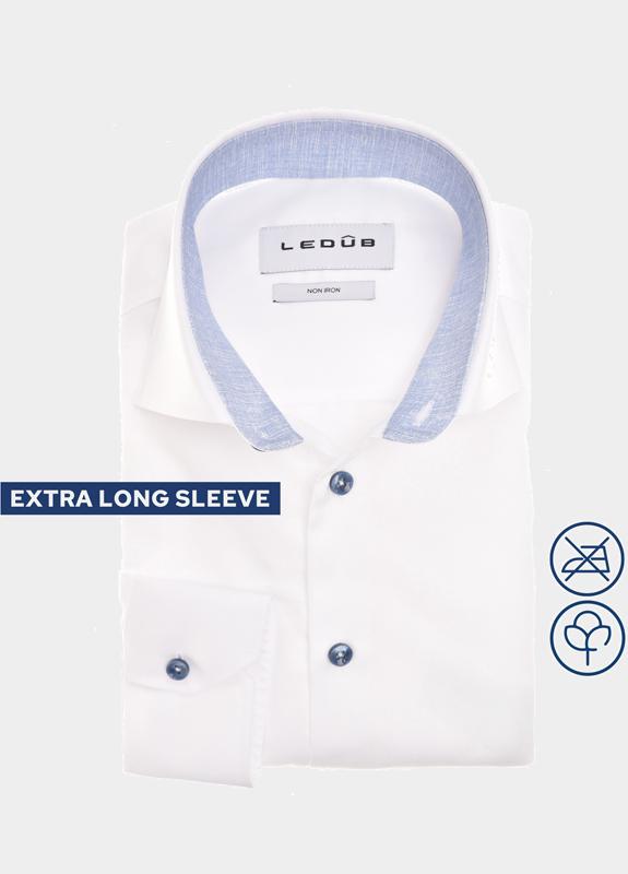 Ledub Overhemd extra lange mouw Wit  0702012/910-120-000