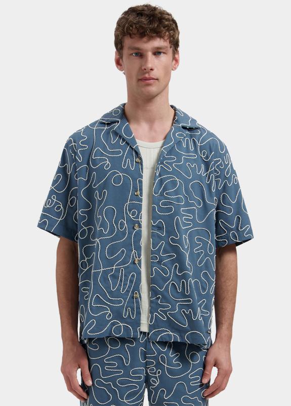 Dstrezzed Casual hemd korte mouw Blauw Leo Resort Shirt 311509/621