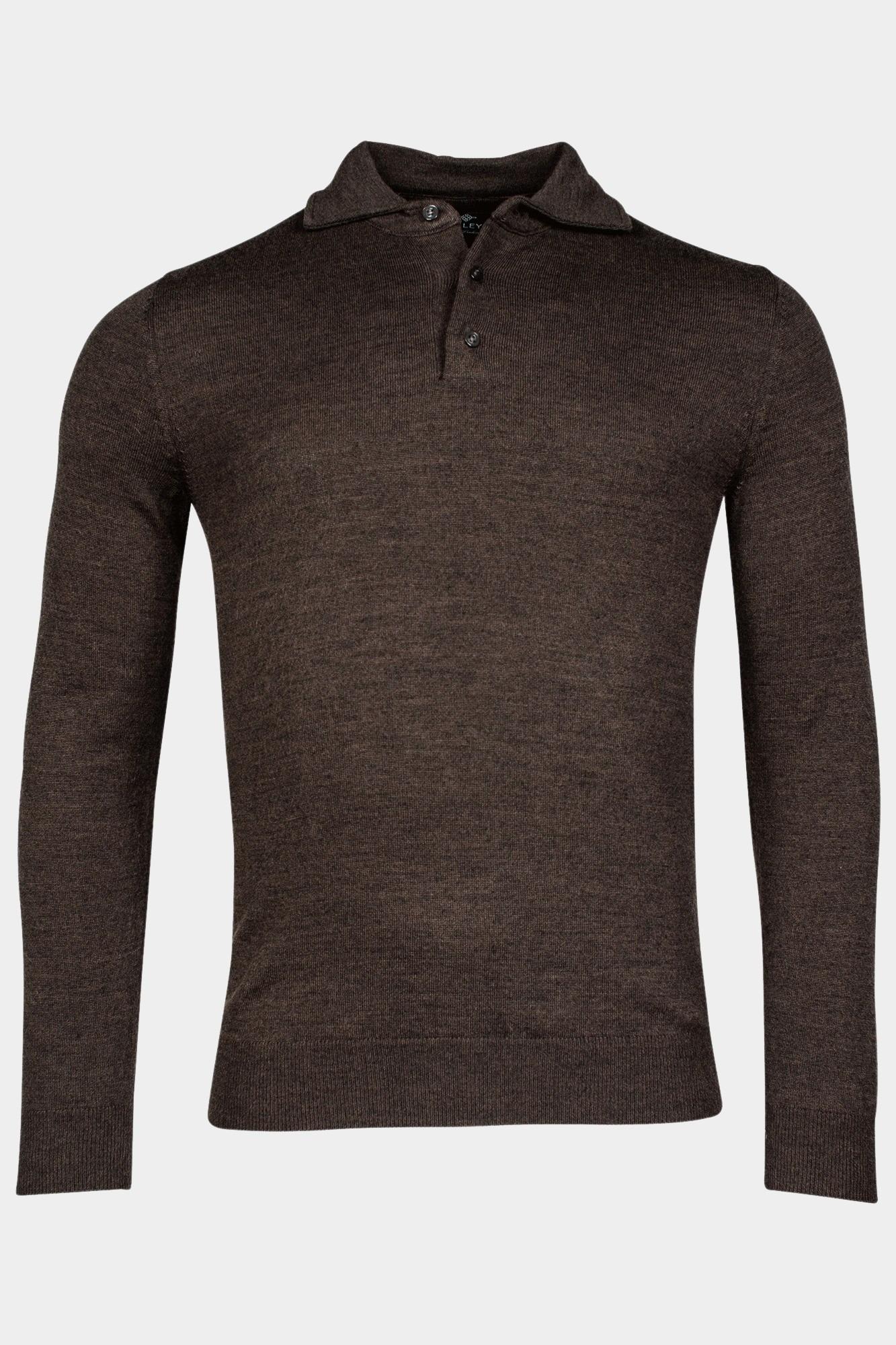 Baileys Polo lange mouw Bruin Pullover Polo collar buttons 328323/89