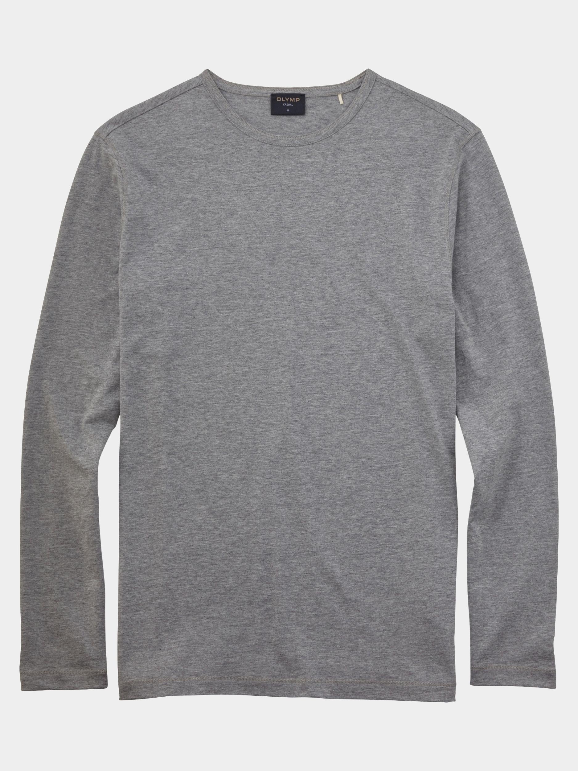 Olymp T-shirt lange mouw Grijs Crewneck Casual 560424/61