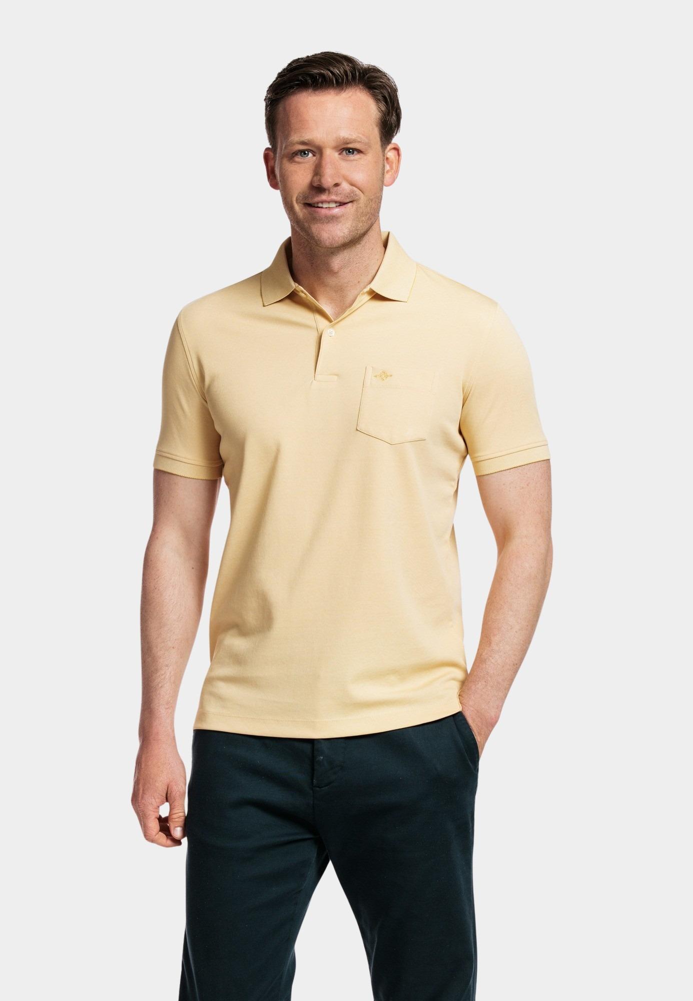 Baileys Polo korte mouw Geel Poloshirt  2-tone Pique 415280/21