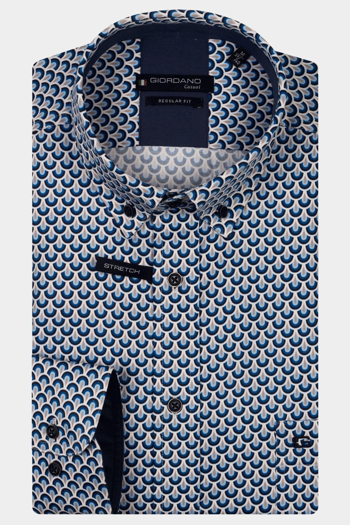 Giordano Casual hemd lange mouw Blauw Ivy long sleeve button down s 517033/60