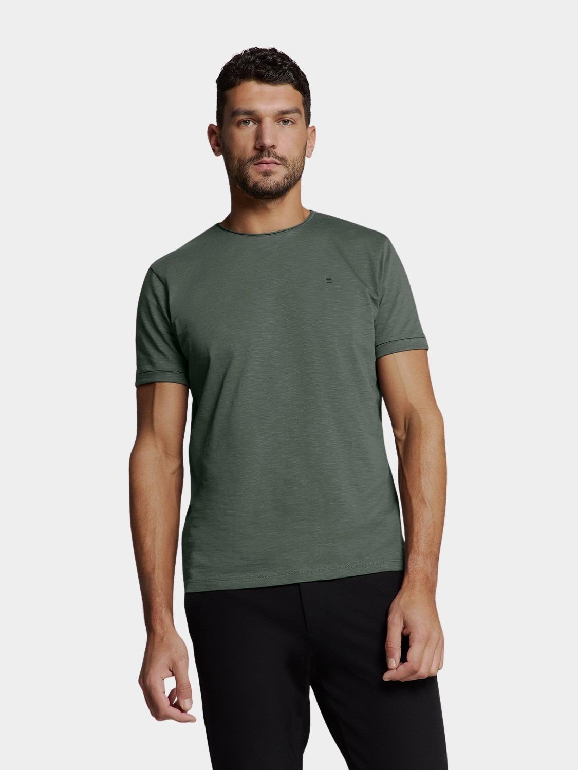No Excess T-shirt korte mouw Blauw T-Shirt Crewneck Slub N3602/124