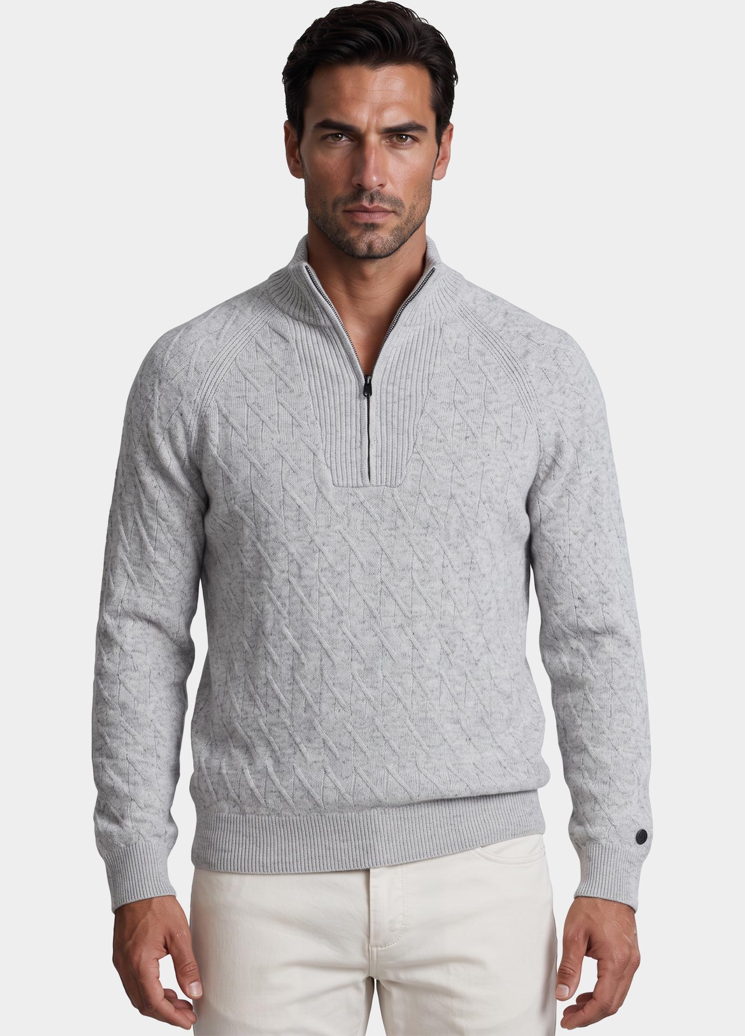 Cast Iron Half Zip Grijs Half zip collar regular fit c CKW2610348/9024