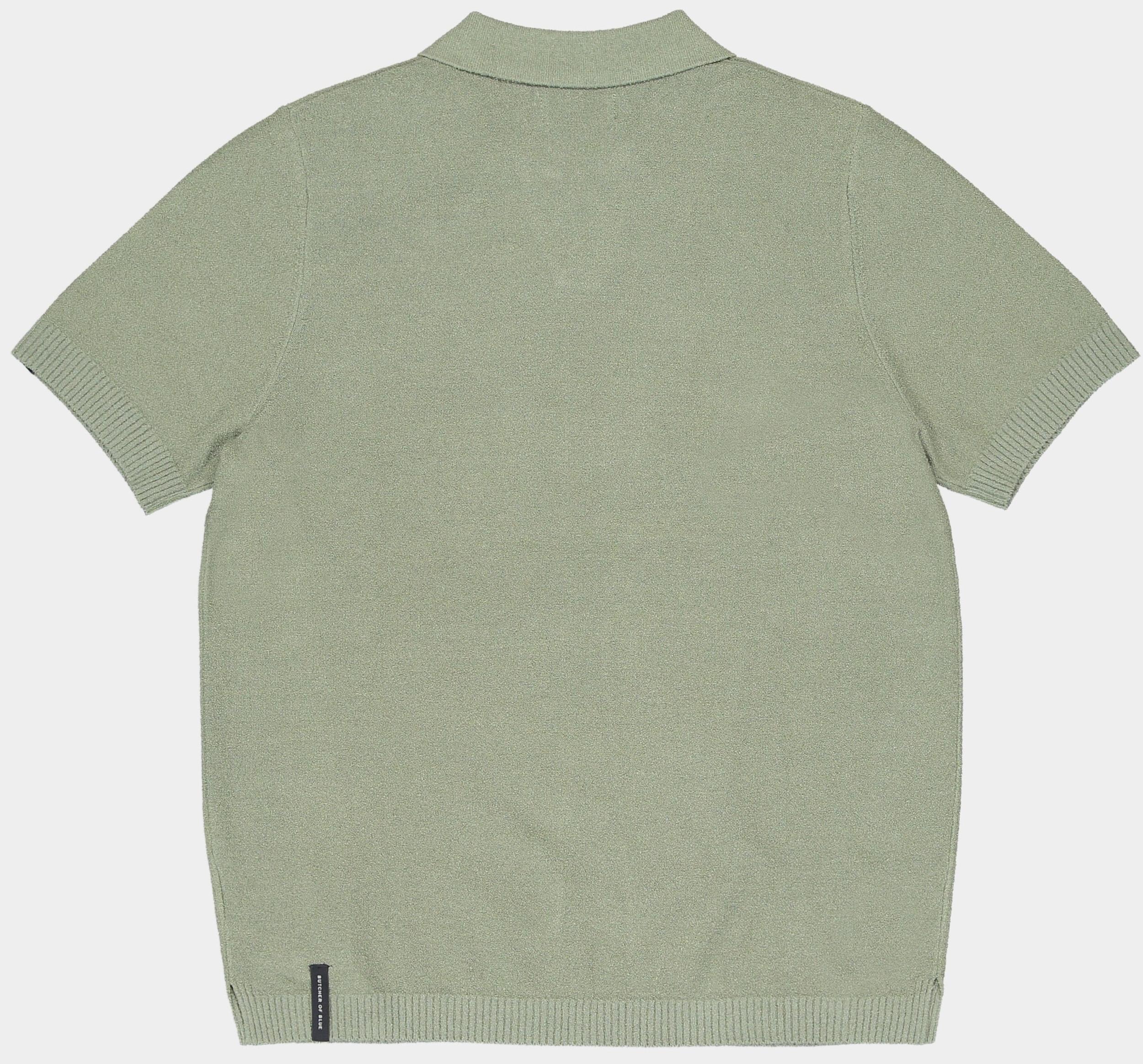 Butcher of Blue Polo korte mouw Groen Boucle Knit Polo M2516018/792
