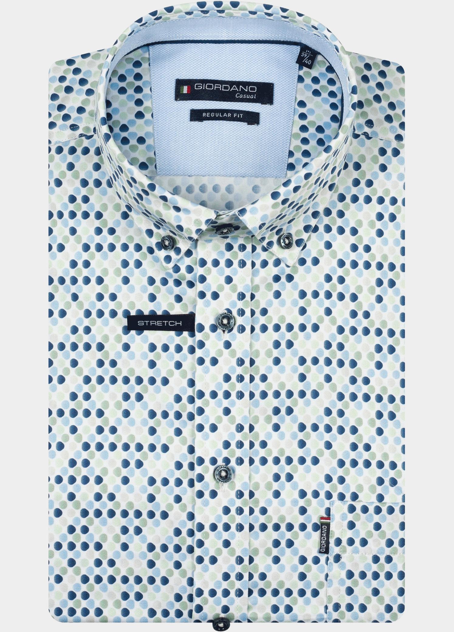 Giordano overhemd korte mouw heren Groen League Short Sleeve Button Do 616029/70
