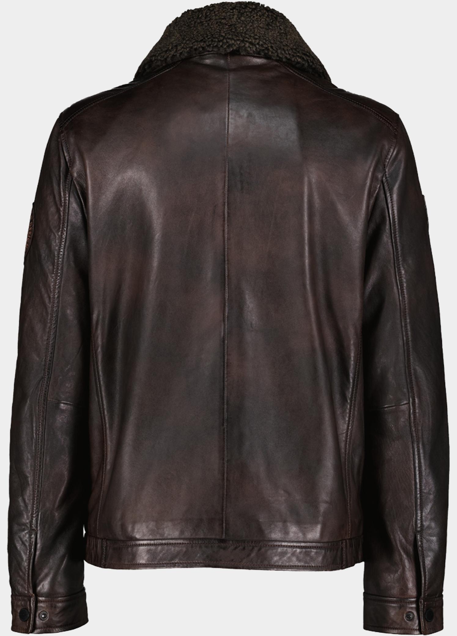 Donders 1860 Lerenjas heren Zwart Leather Jacket with Badges 52727/590