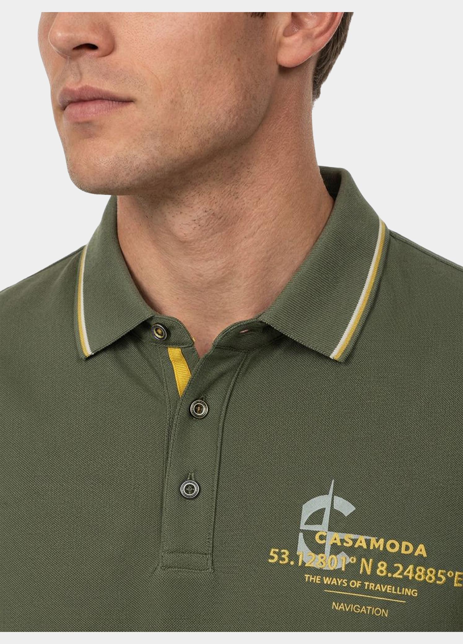 Casamoda Polo korte mouw Groen Polo 1/2 126320081/303
