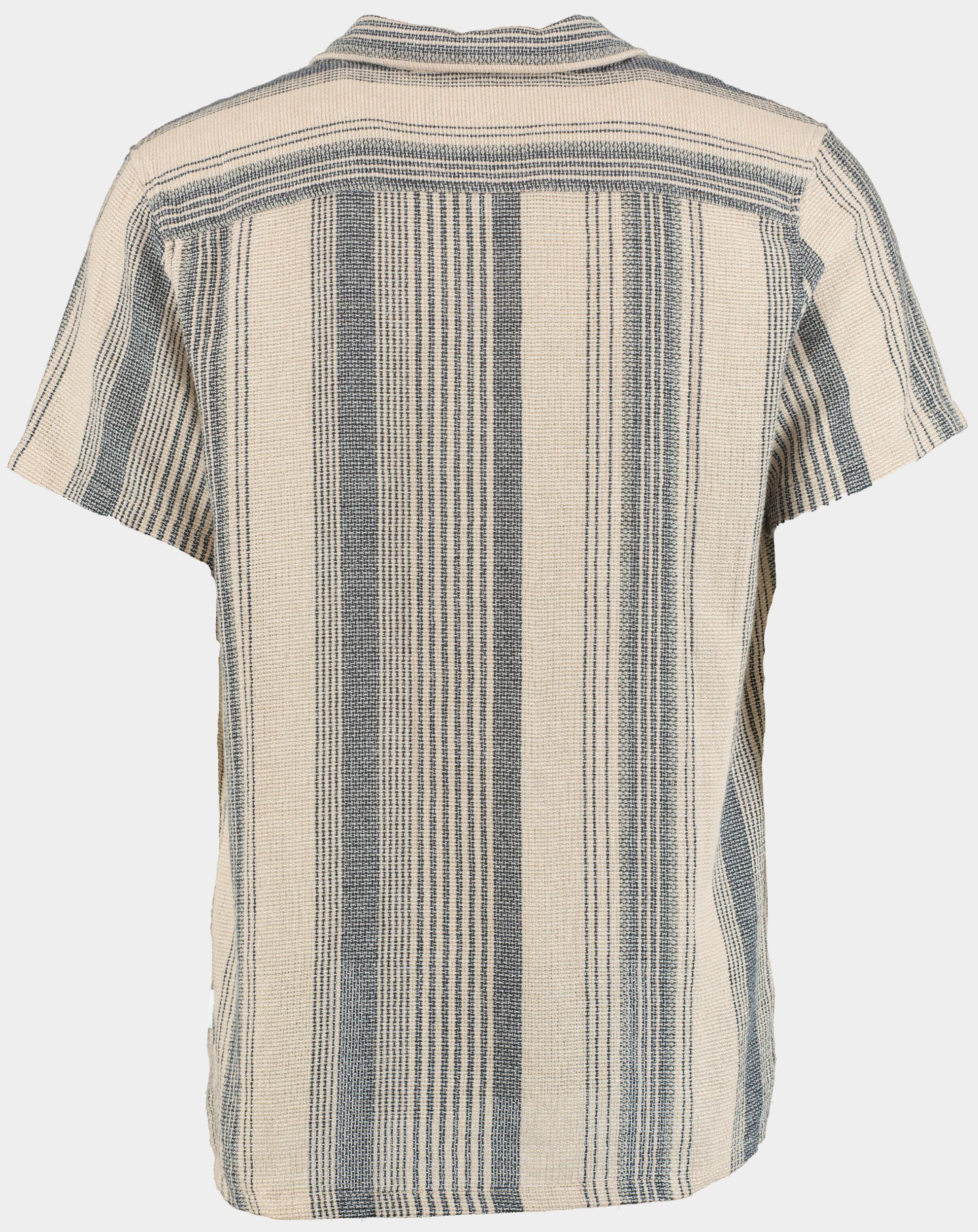 Supply & Co. Casual hemd korte mouw Grijs Raff Shirt Ss Stripe Structur 25107RA19/190 pebble