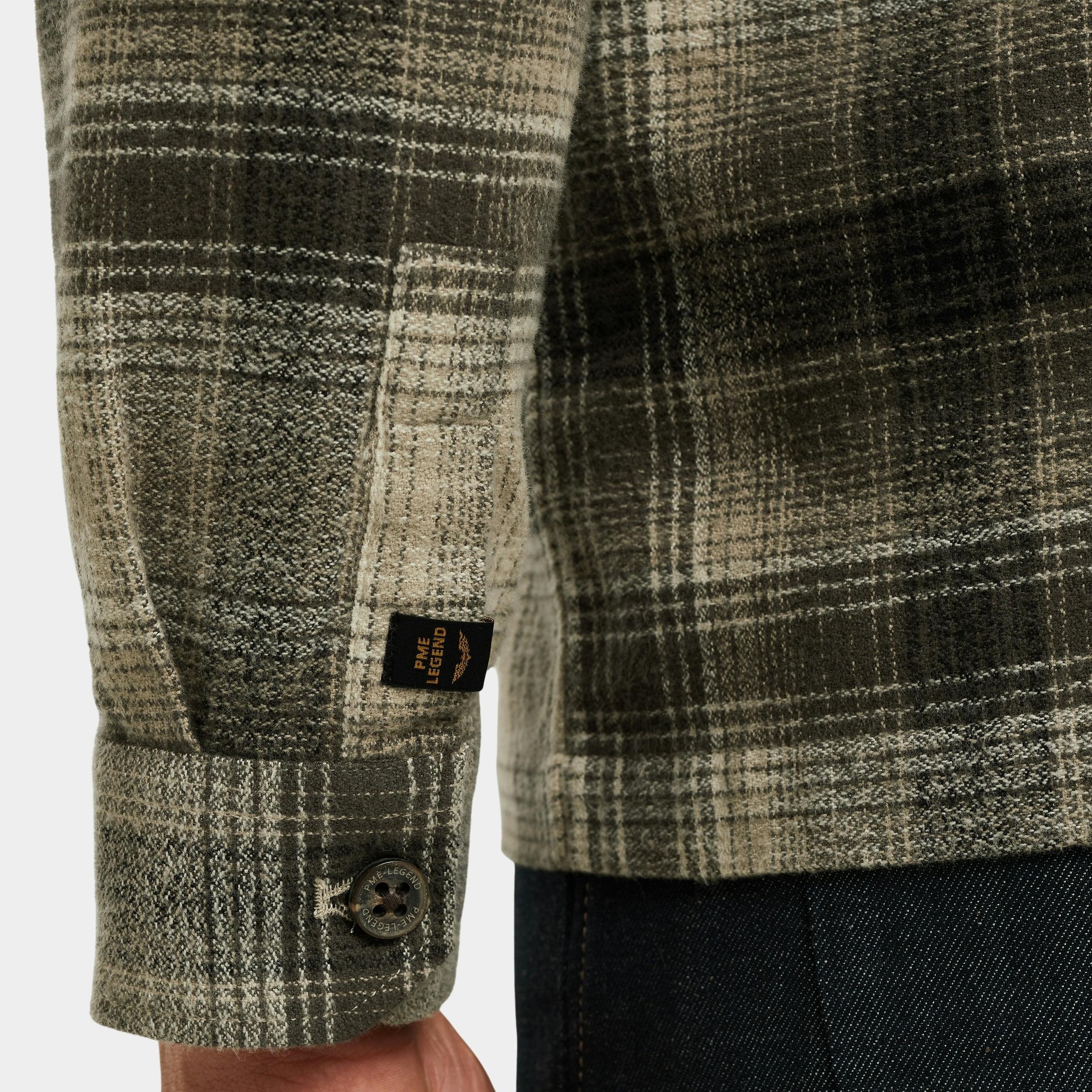 PME Legend Overshirt Bruin LONG SLEEVE SHIRT Brushed Gri PSI2509244/8011