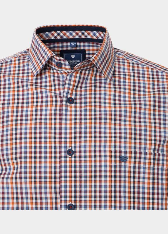 Redmond Overhemd heren Rood Popline Casual 242400111/50