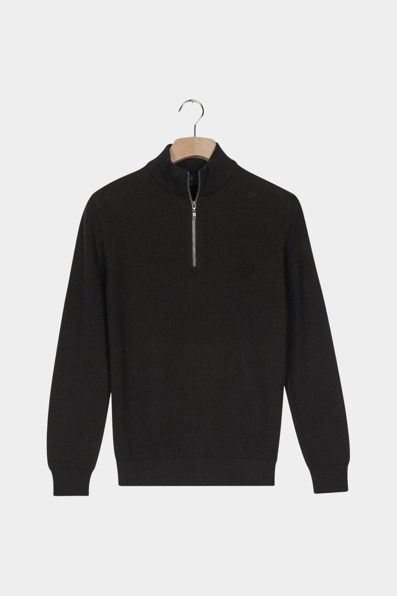 Baileys Half Zip Blauw Pullover 1/2 zip  Plated Rib 528419/60