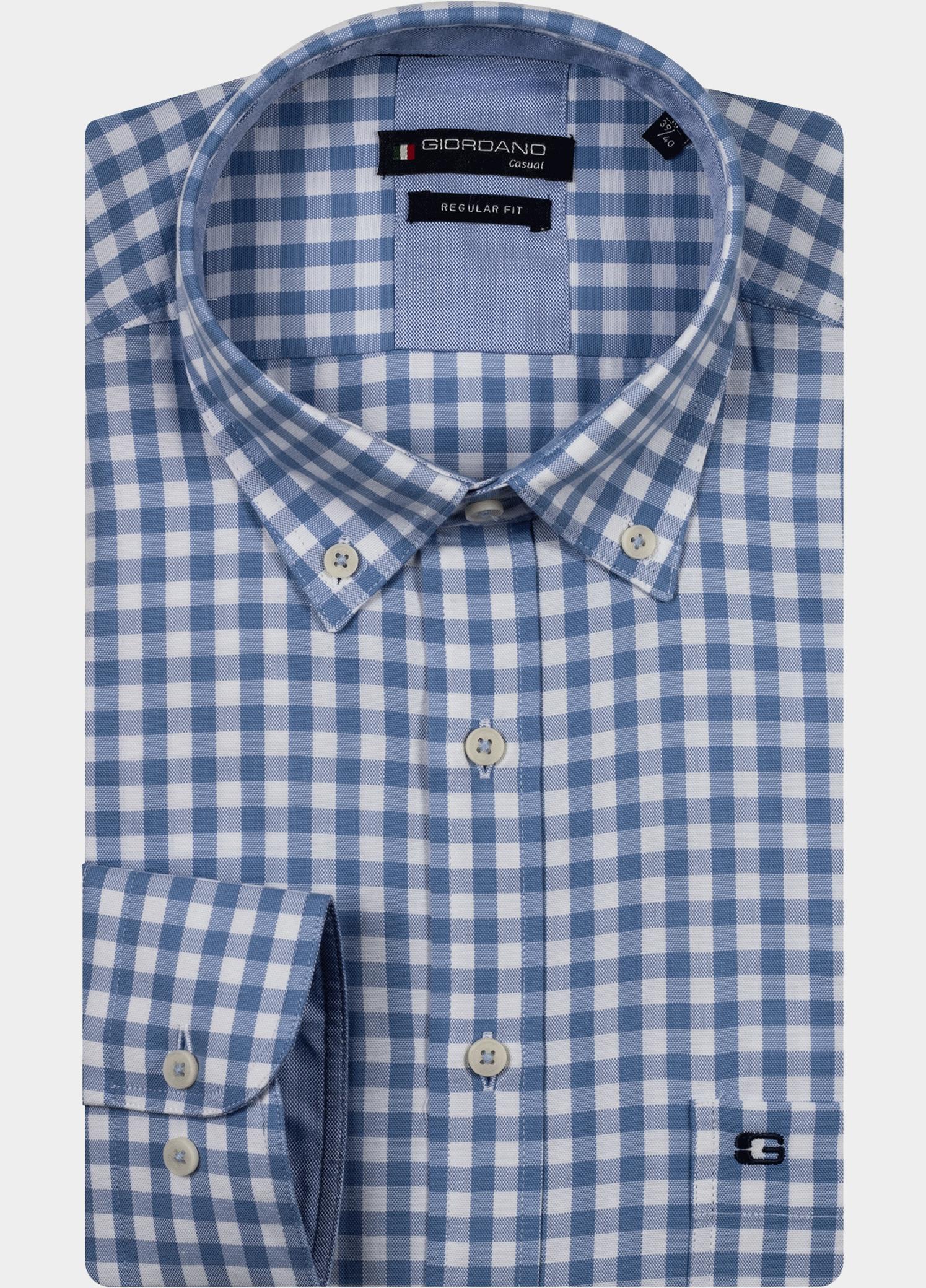 Giordano Overhemd heren Blauw Ivy long sleeve button down o 517330/61