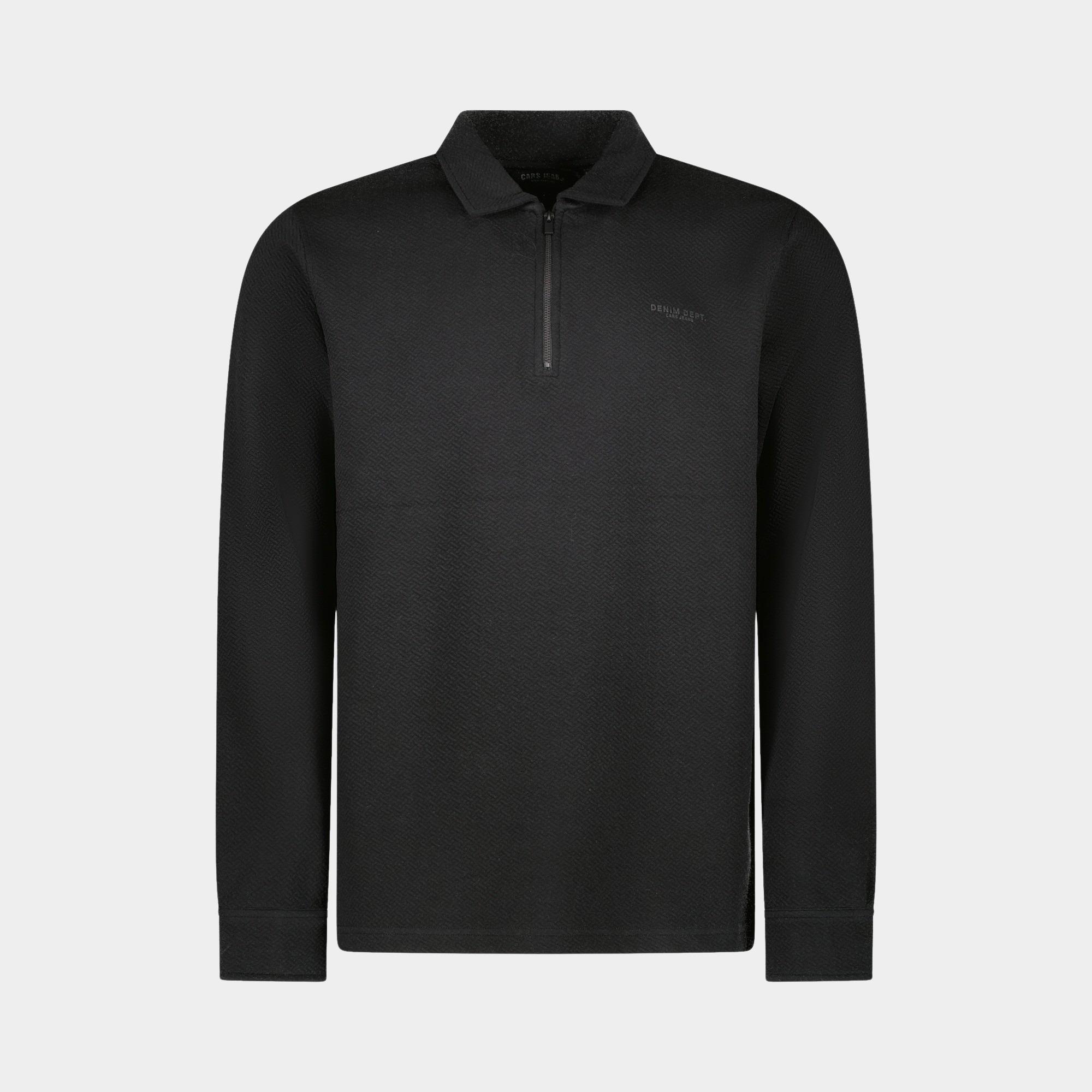 Cars Jeans Half Zip Zwart Grysso 67765/01