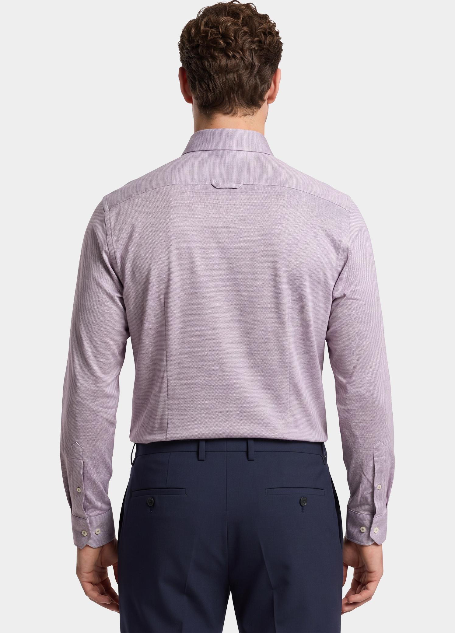 R2 Amsterdam Overhemd extra lange mouw Paars Knitted polyester sorona shir 134.WSP.XLS.013/084