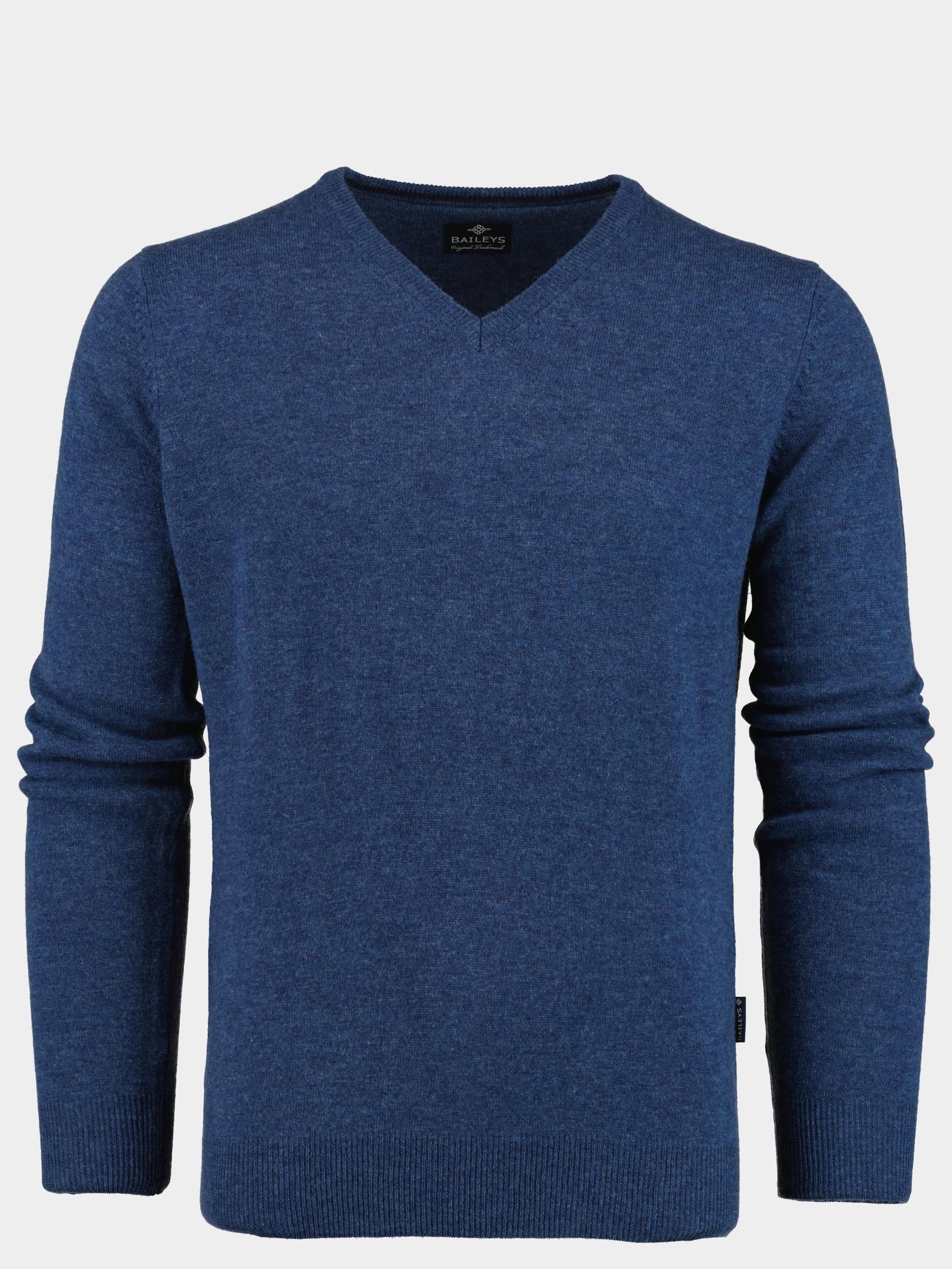 Baileys Pullover Blauw 100% Lamswool melange 320071/675